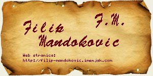 Filip Mandoković vizit kartica
